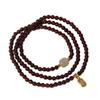Exquisite Women's Garnet & Hetian Jade Three-Circle Lucky Bead Bracelet