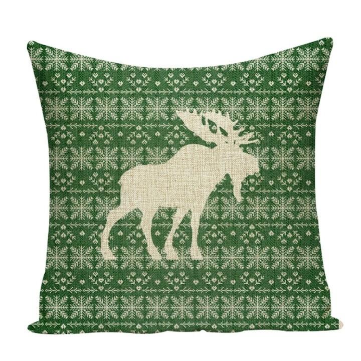 Weihnachten Elch Druck Kissenbezug Quadrat Hirsch Polyester Sofa Bett Kissenbezug Elch Kissenbezüge skandinavische Dekoration Sofa
