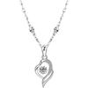Zhenshangyin Moissanite Sterling Silver 'My Heart For You' Pendant Necklace