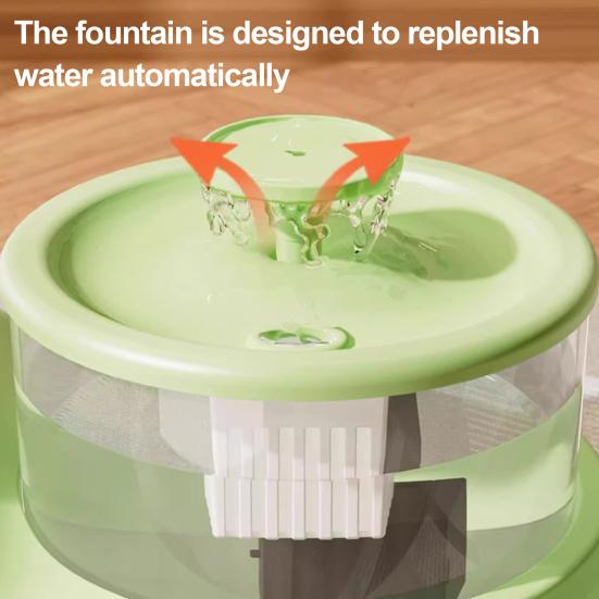 Katt Vann- og Matdispenser 2-i-1 Automatisk Kattefôrmater 1L Kattevannfontene og Matskålsett for Innekatter Små Hunder