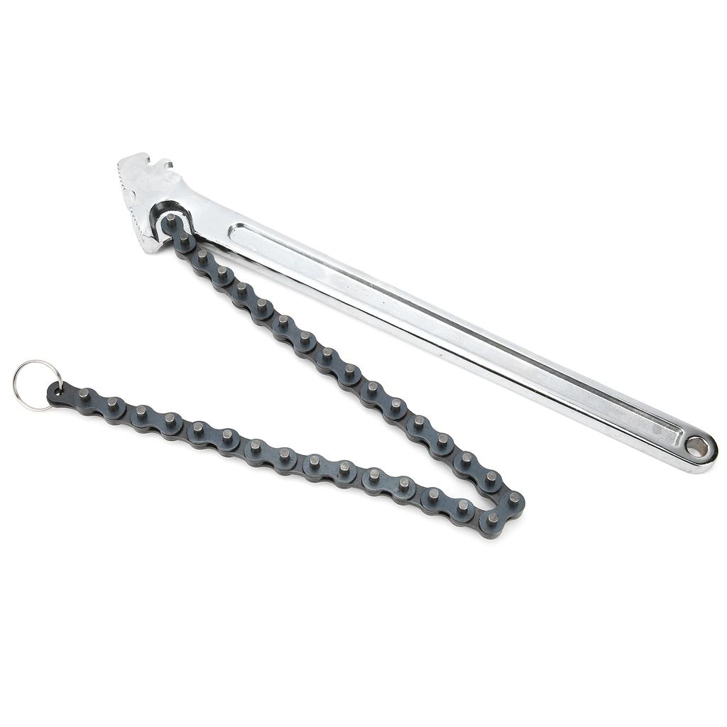 Chain Wrench High Hardness Surface Polished ChromePlated Chrome Vanadium Steel Hand Tool(15in )