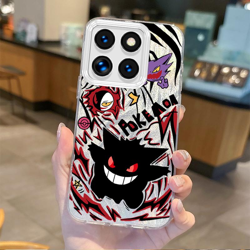 Pokemon Gengar Anime Cool Phone Case For Xiaomi Poco X6 X3 F6 M6 M4 Pro C61 13T 14T 11 Lite Feather Yarn Shockproof Matte Cover