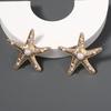 European and American new simple personalized vacation style temperament starfish alloy pearl stud earrings versatile fashion earrings