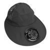 Fan Sun Hat Dark Gray 3 Speeds USB Charging Fan Wide Brim Mesh Sunshade Cap for Outdoor Activities