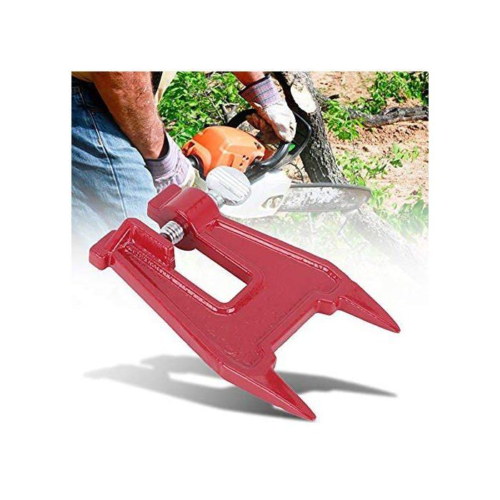 Étau d'affûtage pour chaîne de tronçonneuse AIMOONSA - métal rouge, portable, fixation sur barre
