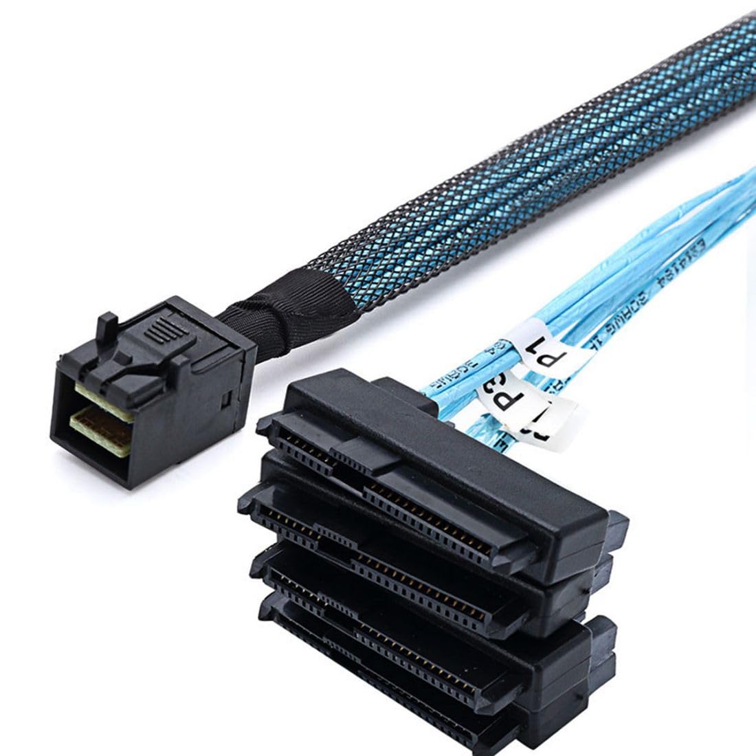 

chenyang Mini SAS Host to SAS Target SAS Disks 6Gbps Data Server RAID Cable SFF-8643 1-4 SFF-8482 29-pin 0.5M