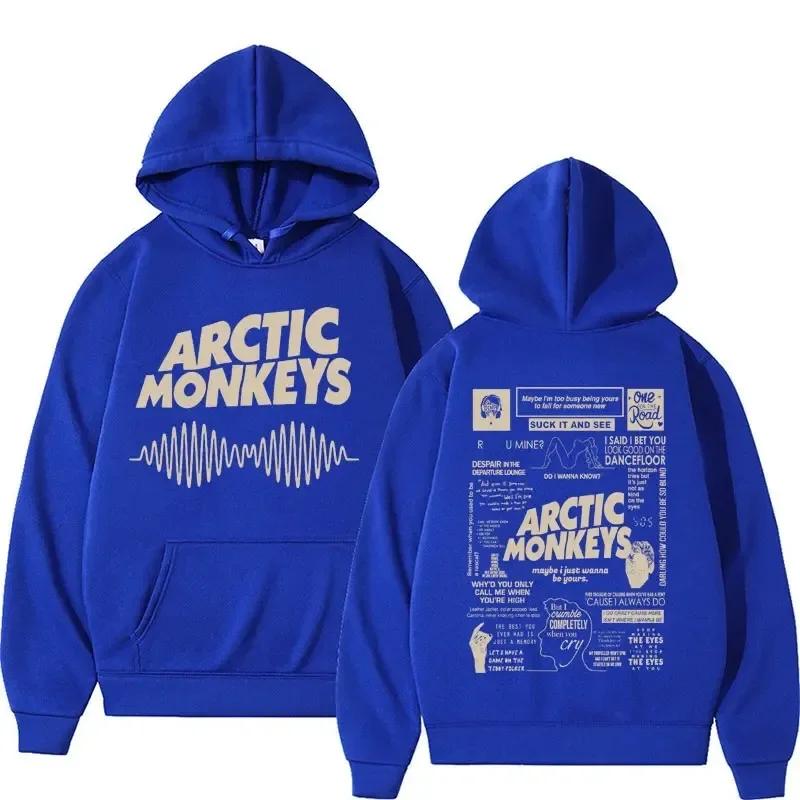 Retro Arctic Monkeys Music Tour Double Sided Print Hoodies Men Women Harajuku Sweatshirt Oversized Y2K Hoodie Streetwear