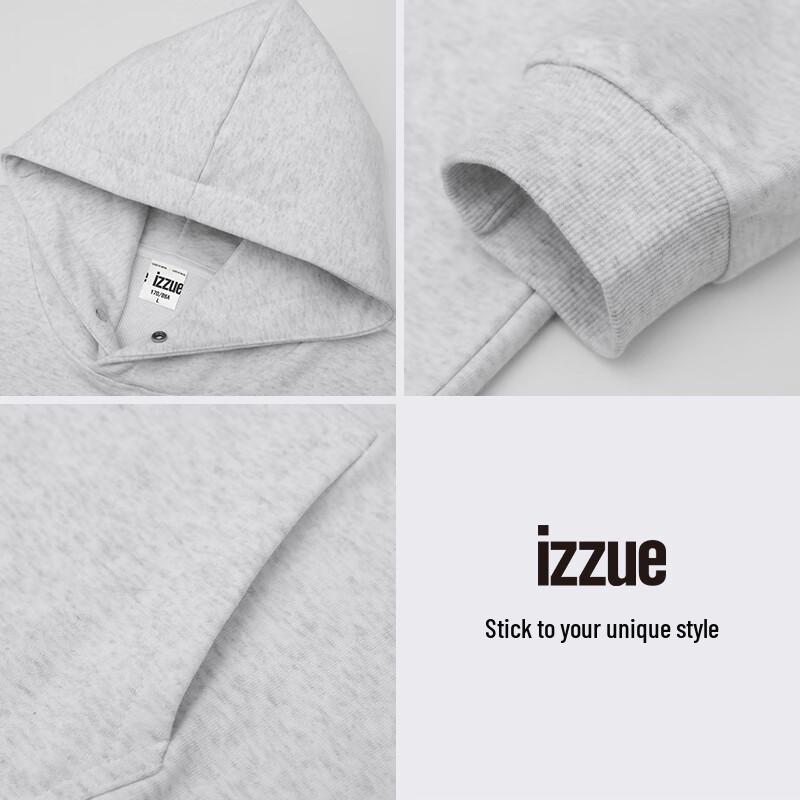 Izzue Unisex American Style Letter Print Hooded Sweatshirt