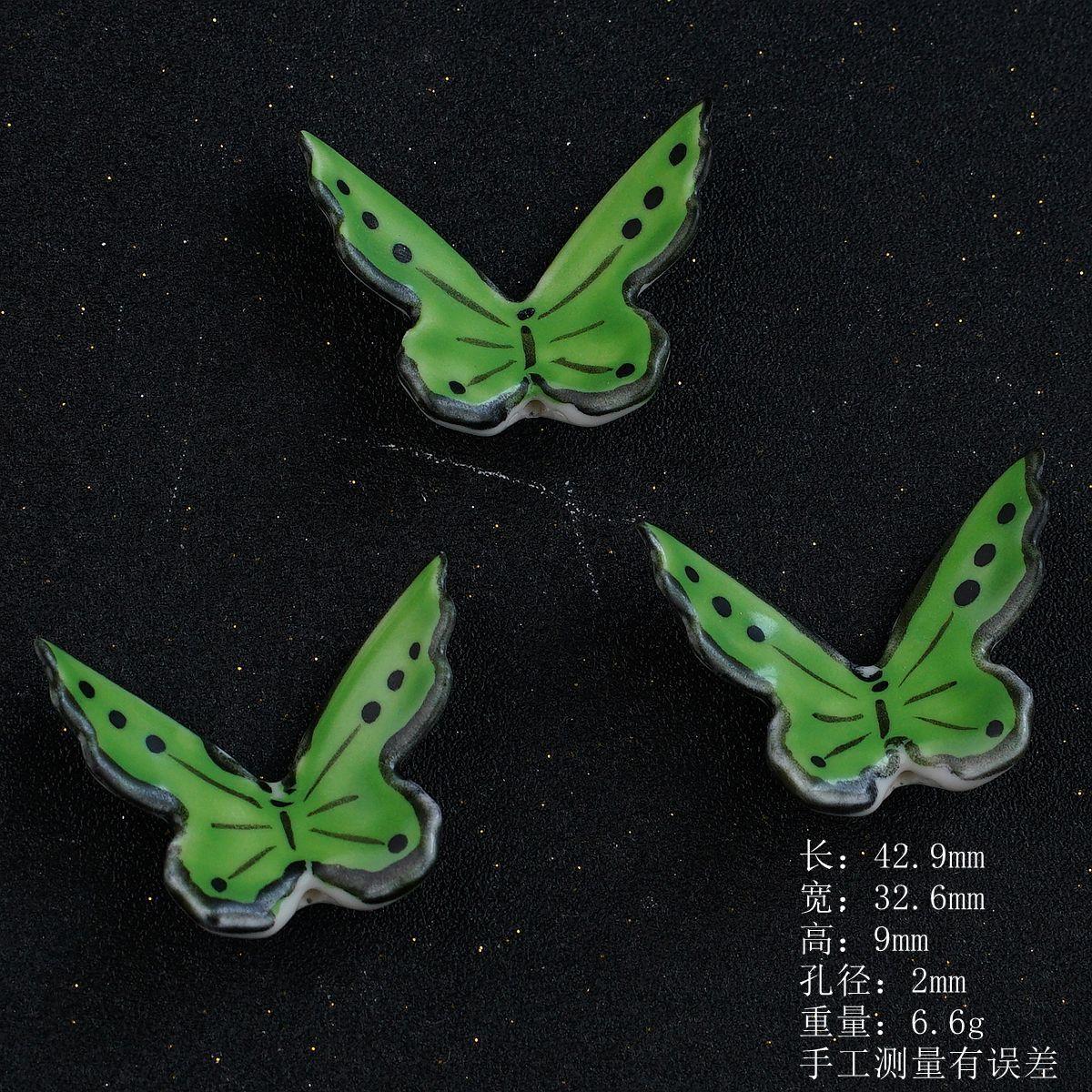 Hand painted ceramic creative butterfly accessories necklace beaded handmade DIY creative material manufacturer bow tie