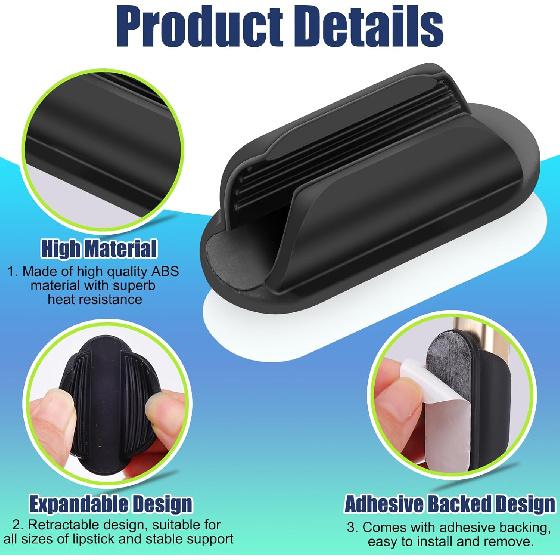 Car Lip Balm Holder No Melt,2PCS Silicone Holder For Chapstick,Fun Aesthetic Car Accessories For Women Interior,Car Holder For Chap Stick,Car