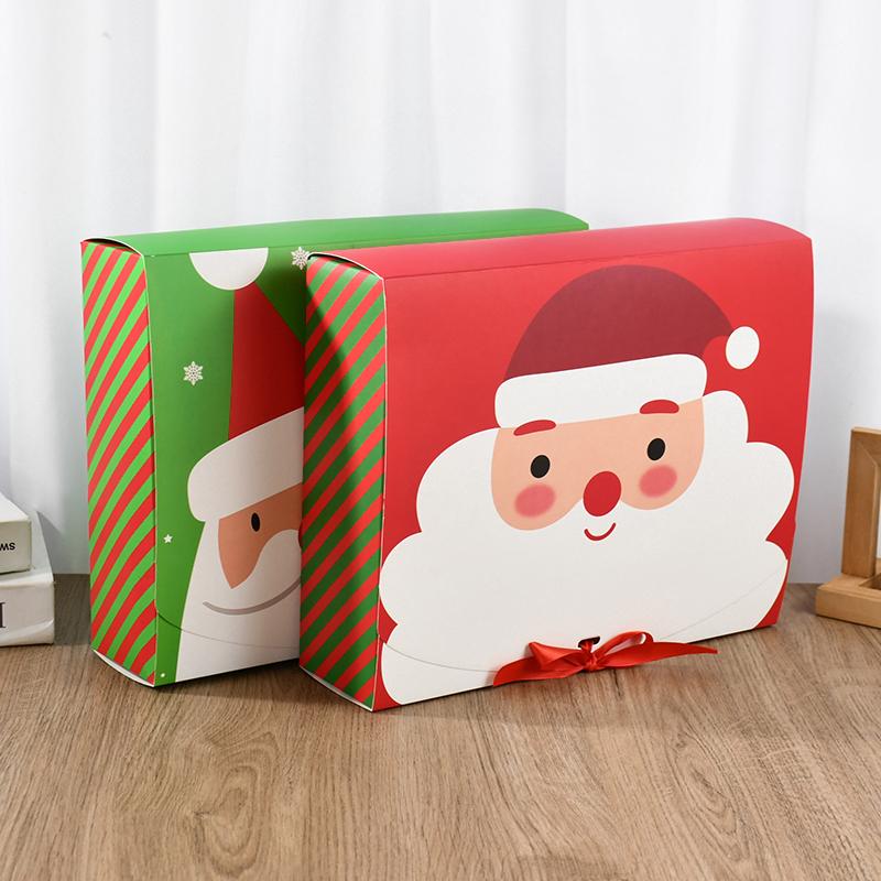 4Pcs Christmas Gift Box Santa Claus Large Cookie Snack Cake Packaging Box Xmas Noel Navidad Kids Gift Home Decor 2025 New Year