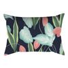 Home Flower and Green Plant Rectangular Waist Pillowcase, Peach Skin Velvet Digital Printed Throw Pillow, Office Waist Cushion Cover