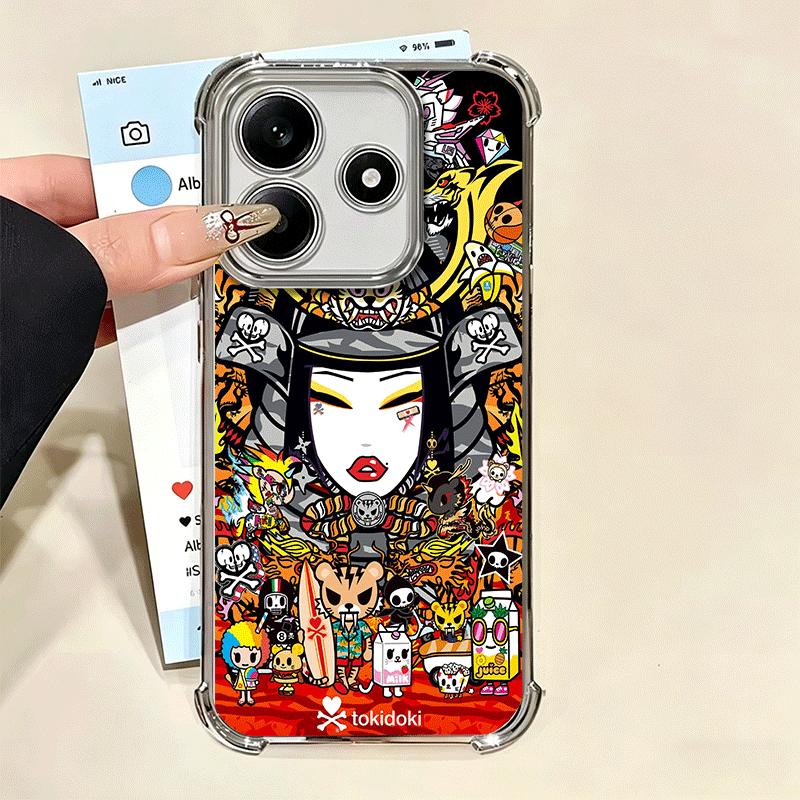 Japan T-Tokidokis Art Soft Phone Case For Xiaomi Redmi Note 14 15 Pro Plus 13 12 11S 11T 5G 10 9S 9 Plating Anti-Fall Fundas