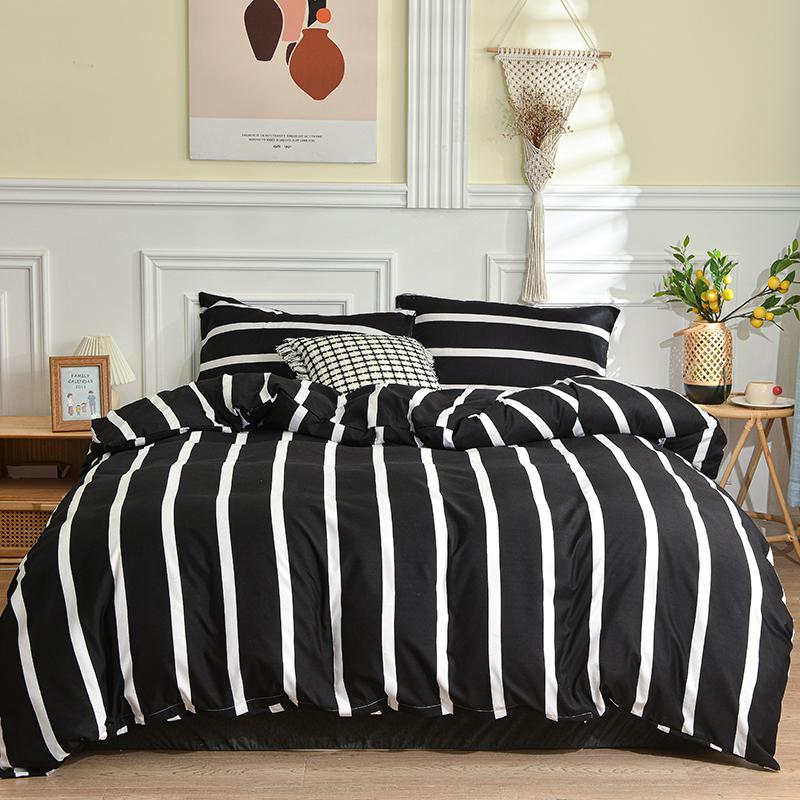 

Black and White Bedding Set for Double Bed sabanas cama matrimonial Queen/King Comforter Sets Single Duvet Cover with Pillowcase Single 3pcs
