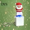 Small Santa Figurine Claus Luminous Voice Keychain, Type‑C Rechargeable Fidget Toy, Holiday Travel Accessories Portable LED Light Pendant