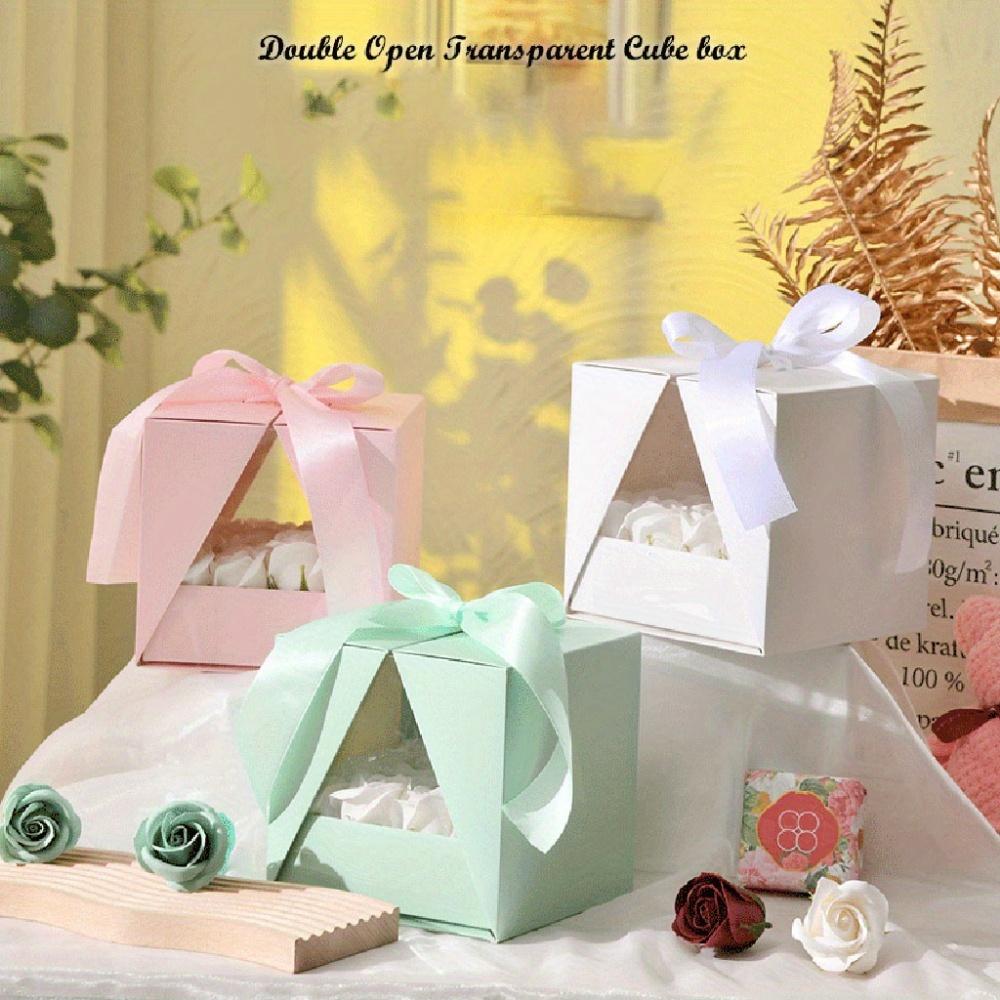 2pcs Gift Boxes Double-opening V-shaped Gift Box Creative Flower Arrangement Cube Box Treat Boxes Fold Party Favor Boxes Flower Gift Box Packaging Box
