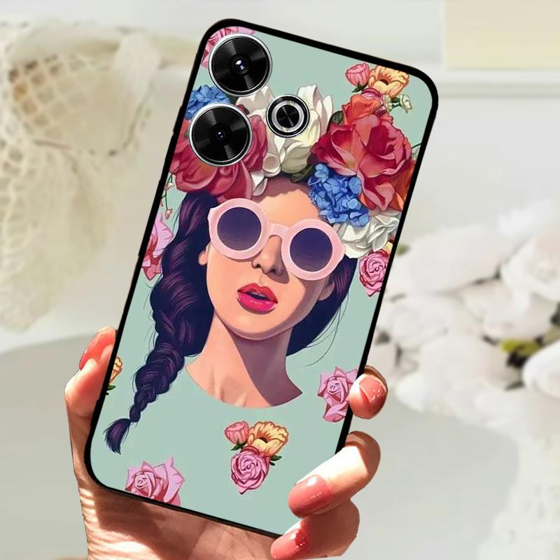 For Xiaomi Redmi 13 Case Fashion Painting Matte Cover Soft Silicone TPU Phone Case For Xiaomi Poco M6 4G Shockproof Shell Fundas