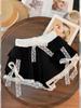 Plus Size Women's Wide-Leg Summer Shorts with Lace Trim & Bow Knot Design