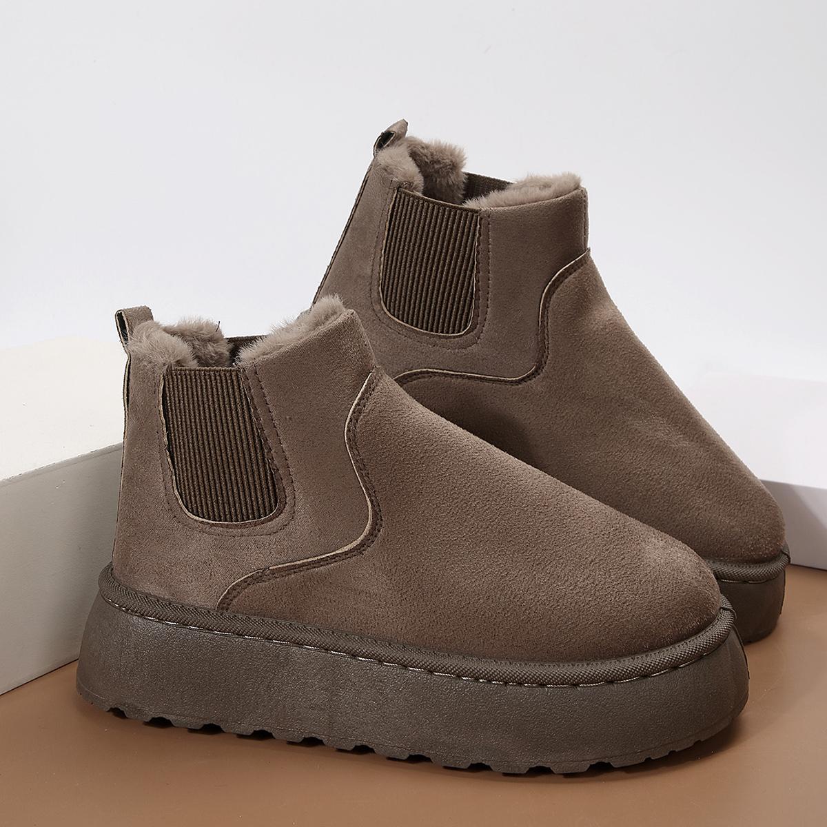 

2024 Зимние сапоги для женщин Ботильоны на плоской подошве Женские ботильоны Зимняя обувь Сапоги Женские роскошные дизайнерские сапоги на платформе с круглым носком 36 коричневый