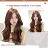 Amber Light Brown Long Curly Wig with Middle Part and Bangs