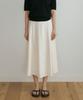Lingseoul Flared Long Skirt-Cream