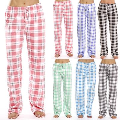 Damen-Herbst- und Wintermode, klassisch, kariert, lockere Freizeithose für zu Hause