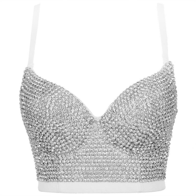 Street Style Sequin Camisole With Removable Straps For Clubwear And Nightlife