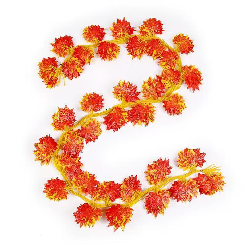 Artificial Fall Leaf Hanging Garland Realistic Fake Leaves Vine for Thanksgiving Dining Table Window Decor
