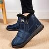 Female Waterproof Cotton Shoes Winter Women's New Warm Fur Boots Large Size Side Zipper Thick Bottom Anti Slip Snow Boots