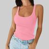 Tanktop met U-hals Schouderbandjes Crop Tops Vrouwen Zomer Camis Effen Kleur Camisole Mode Tube Vrouwelijk Mouwloos Cropped Vest Y2K Kleding