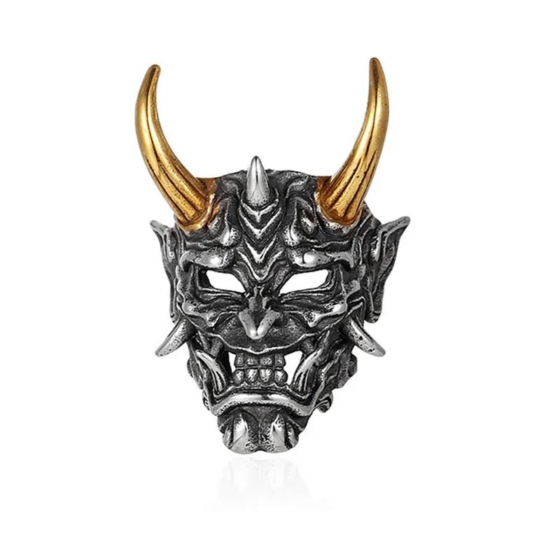 Anillo Retro Punk para hombre, esqueleto de demonio, Hip Hop, Rock, locomotora, aleación de acero de titanio, anillo de Color plata antigua, joyería para mujer