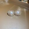 Silver needle metal pearl earrings retro personality earrings court fashion temperament new stud earrings