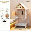 Large Transparent Bird Cage House Shape Acrylic Villa for Parrot Cockatiel Budgie with Perch Toys Feeder Indoor Pet Home