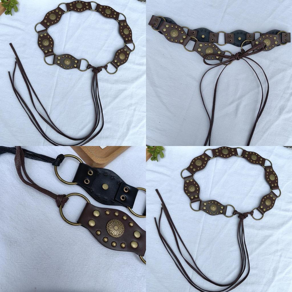 Handmade Hollow Pattern Western Pu Leather Belt For Women Stylish Summer Accessory