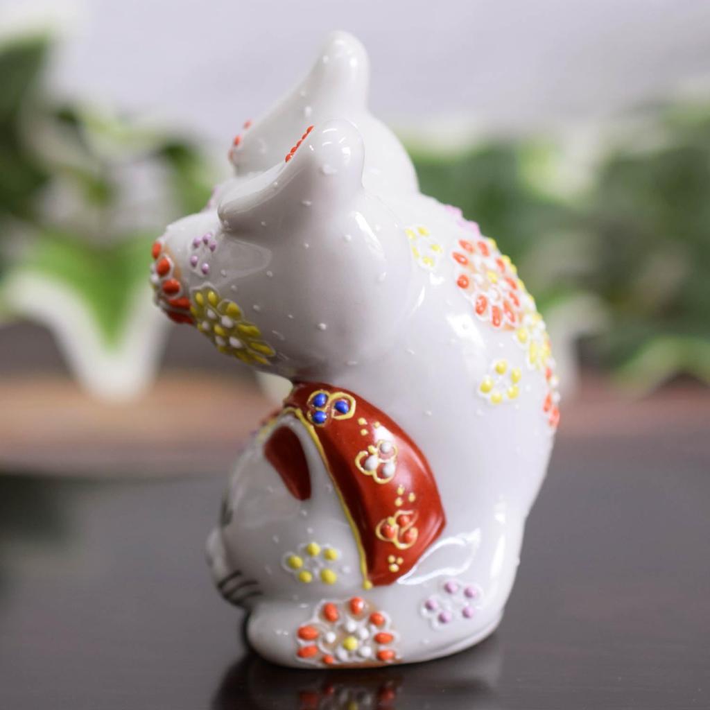 Waza No Kura Stylish Ornaments Kutani Ware Handstand Maneki Neko Flower Flyers Store Opening Gift Business Opening Gift Birthday Gift