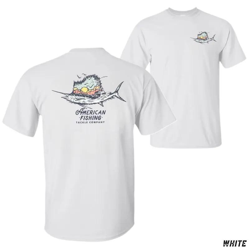 AFTCO Sail Fishing Sunset T-Shirt, Vintage Offshore Marlin Graphic Tee, Soft Cot