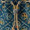 Tory Burch T Monogram Denim Jacquard Beaded Detail Sequin Bucket Bag Fabric Shoulder Tote Mini Women Bags Blue 174266-1025