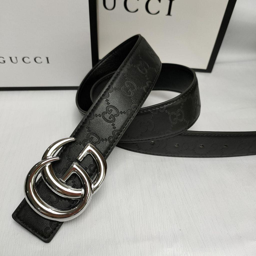 Pánský univerzální kožený pásek s přezkou Double G - Trendy ležérní & Business pásek