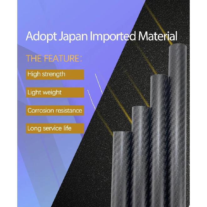 1/ 2Pcs 3K Pure Carbon Fiber Tube Length 0.5M Twill Matte Composite Hardness DIY Japan Material Pipe for RC Airplane Drone Parts