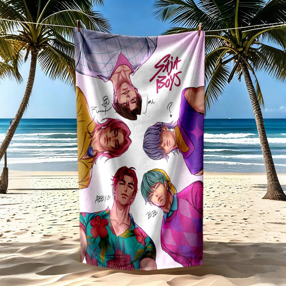 Saja Boys9 Strandtuch Superweiche Mikrofaser Schnelltrocknendes Gewebe Bequem Leicht