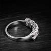 2.5CTTW 5 Stone Moissanite Ring For Women GRA 4*6mm Oval Cut Lab Diamond  CopperHalf Eternity Stackable Wedding Band Jewelry