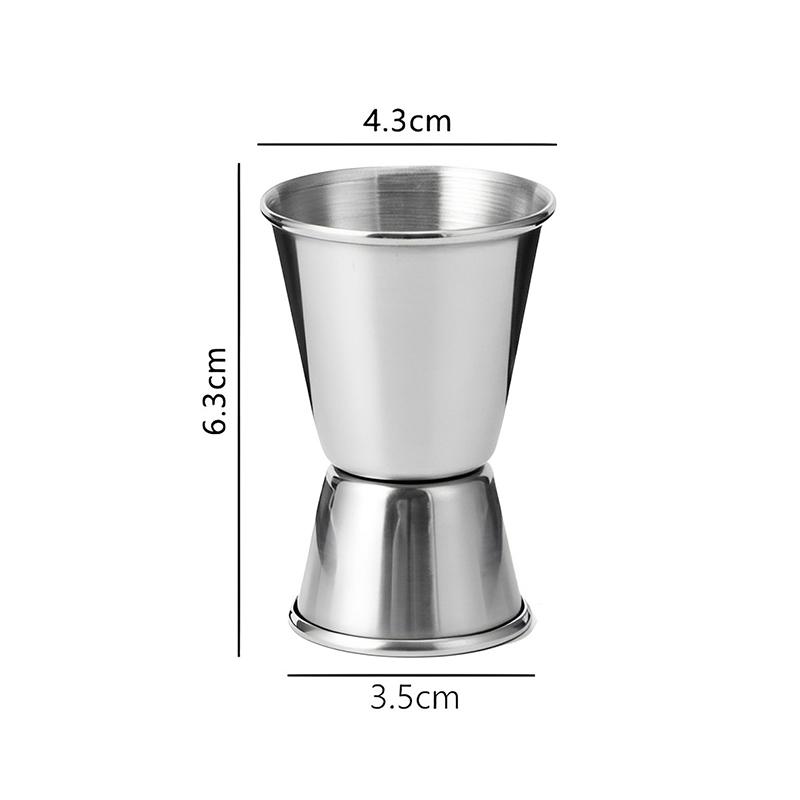 304 Stainless Steel Double-Ended Cocktail Measuring Cup (15/30ml Oz) With Rolled Edge 30/60ml Measuring Glass