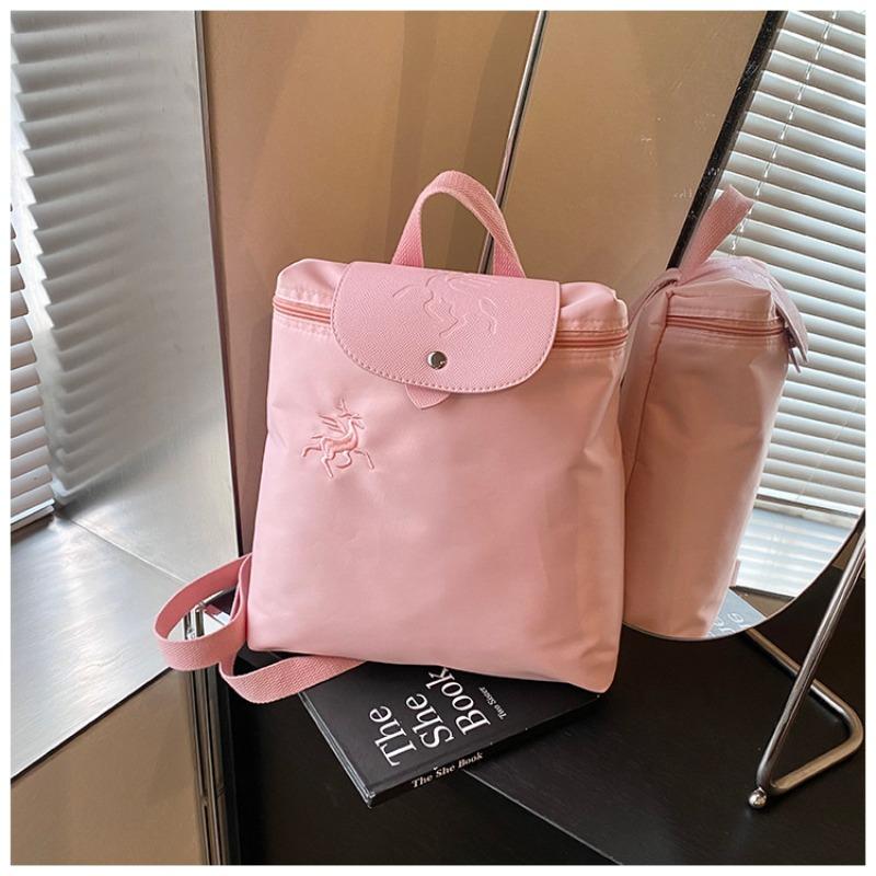 Tide Pendler-Tasche weibliche College-Studentin lässiger Rucksack Stickerei Farbabstimmung faltbar tragbar schräger Umhänge-Rucksack weiblich