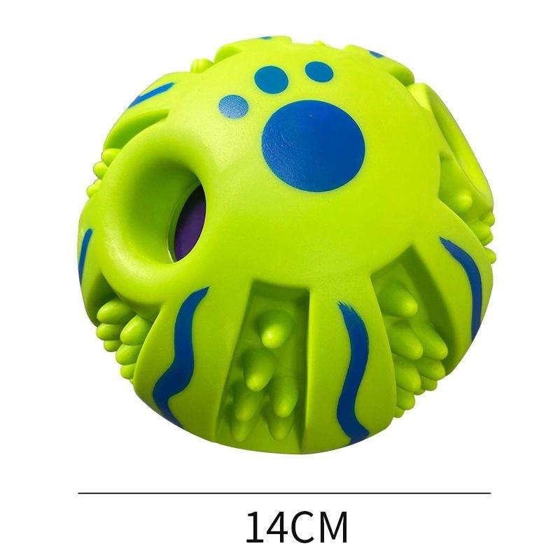 Durable Squeaky Dog Toy Ball Chewing Mental Stimulation - Size 7.5cm To 14cm Suitable Small Large Breeds