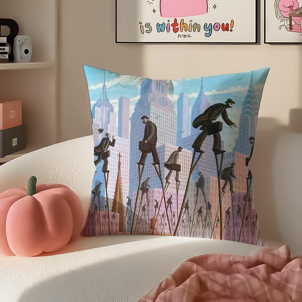 Art Magazine TThe NNew Yorker Cushion Cover Pillowcase Short Plush Invisible Zipper Room Sofa Cushion Cover
