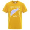 Hippo Sleeping On Math Problem Print Unisex Tshirts Summer Breathable ONeck Short Sleeve Haruku Loose Tshirt Cotton Tops
