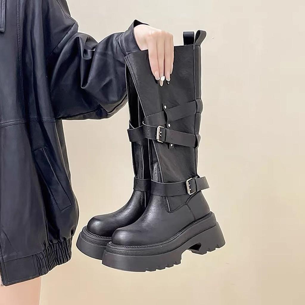 Fashion Versatile Platform Boots Belt Buckle Charm Foreign Dopamine Light Unlimited Seasonal Premium Trend Loose