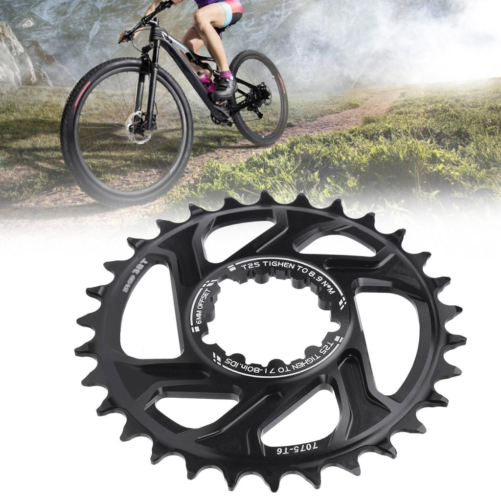Snail Bike Chainwheel 6mm Single Ring Crankset Fit for GXP 8‑11 Speed Chain30T (127MM)