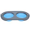Pet Folding Bowl Portable Water and Food Feeding Dog Bowl Cat Folding Double BowlBlue
