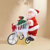Musical Santa with Shopping Cart Toy Christmas Decoration 8.3x2.5x8.7inch for Home Holiday Display